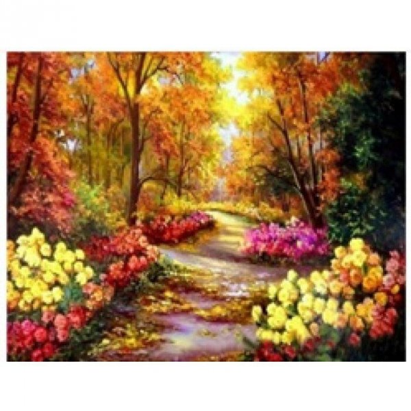 Diamentowa mozaika Ścieżka w jesiennym parku 30x40cm 1006303
