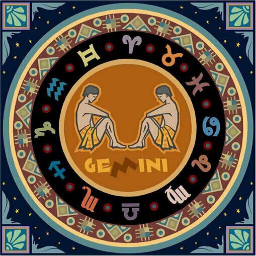 PROMO Diamentowa mozaika Mandala 7D Zodiak Bliźnieta 30x30cm 1006577
