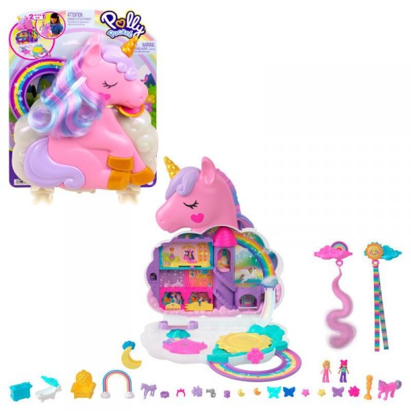 Polly Pocket Jednorożec Salon piękności Zestaw do zabawy HKV51 MATTEL