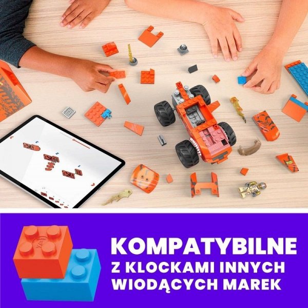 PROMO MEGA BLOKS Hot Wheels MT Tiger Shark Kaskaderski skok Zestaw klocków 245el HKF88 MATTEL