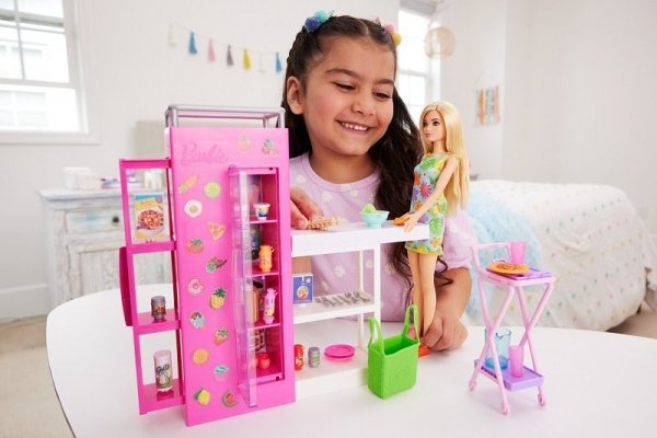 PROMO Barbie Spiżarnia Zestaw + lalka HJV38 p3 MATTEL