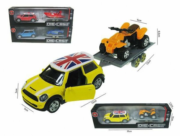 PROMO Auto z przyczepą z pojazdem HXAE08 mix cena za 1szt