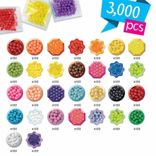 AQUABEADS Mega Bead Trunk Zestaw uzupełniający 3000 koralików 31913
