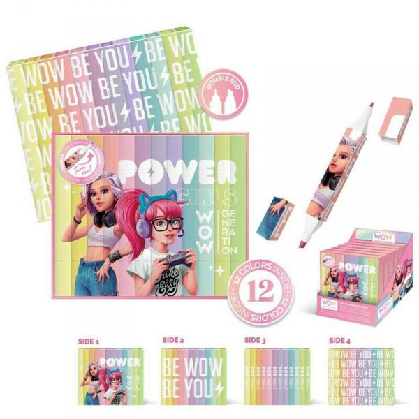 PROMO Flamastry dwustronne 12 kolorów WoW Generation WOW00060 Kids Euroswan