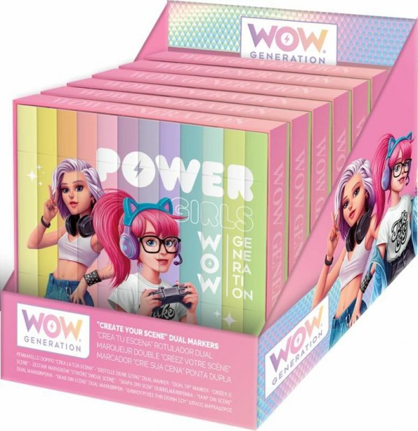 PROMO Flamastry dwustronne 12 kolorów WoW Generation WOW00060 Kids Euroswan