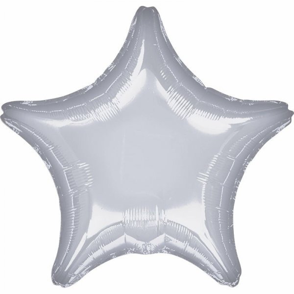Balon foliowy metalik srebrny gwiazda 48cm 9914088