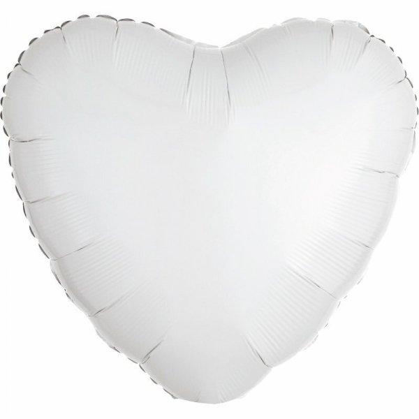Balon foliowy metalik biały serce 43cm 9914090