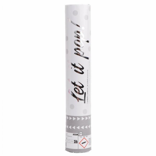 Armatka konfetti White papier okrągły 28cm 9916657