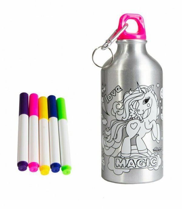 Bidon metalowy 500ml z Jednorożcem do kolorowania 2000029