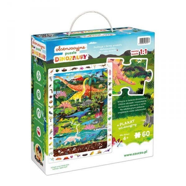 CzuCzu Obserwacyjne puzzle Dinozaury 60 elementów