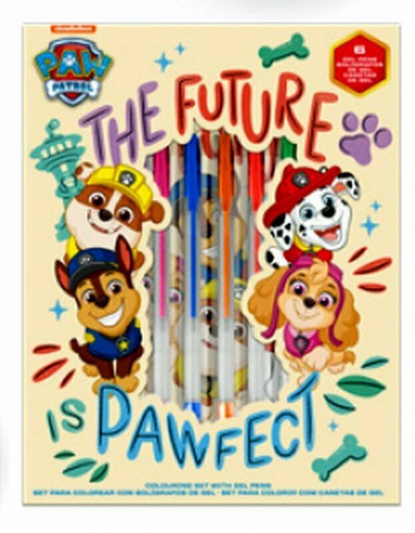 PROMO Zestaw piśmienniczy 6 żelowych długopisów z notatnikiem Psi Patrol PAW PATROL PW19958 Kids Euroswan