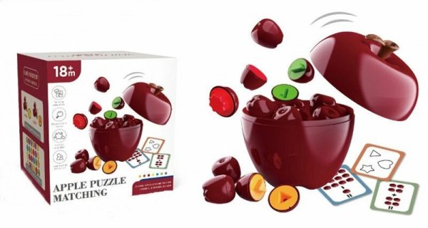 Jabłko z jabłuszkami Edukacyjna układanka sensoryczna 2001828