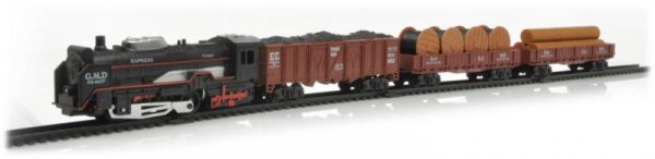 Realistyczna Kolejka Rail King - Parowóz + 3 Wagony