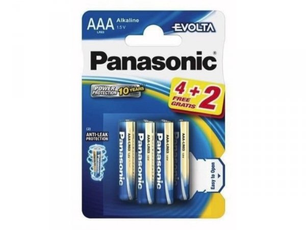 Bateria Alkaliczna Panasonic 1,5V LR03 Evolta AAA - Blister 6 Sztuk - Panasonic