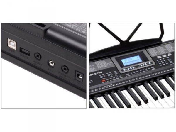 Keyboard MK-2115 Organy, 61 Klawiszy, Zasilacz, Podświetlane Klawisze - Meike