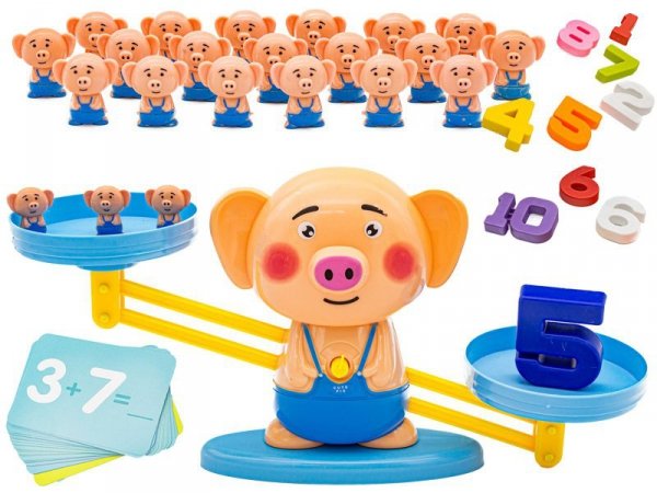 Gra Nauka Liczenia - Równoważnia Waga Szalkowa Świnka - Piggy Balance