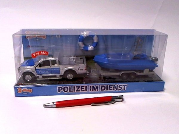 HKG Auto policja 12cm św/dźw z łodzią 510614 18259