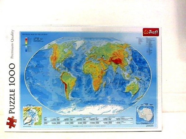 TREFL PUZZLE 1000 Mapa fizyczna świata 10463