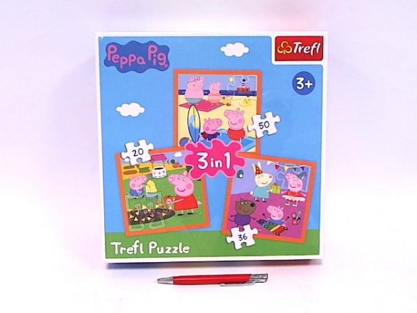 TREFL PUZZLE 3w1 Pomysłowa Świnka Peppa 34852