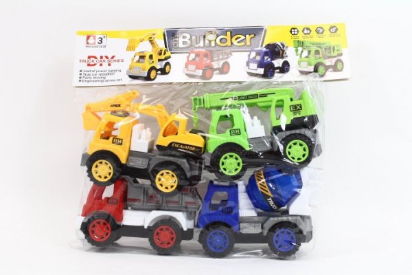MZ-IMPORT Pojazdy budowlane 4 szt/op zestaw 2022-8 708 9097