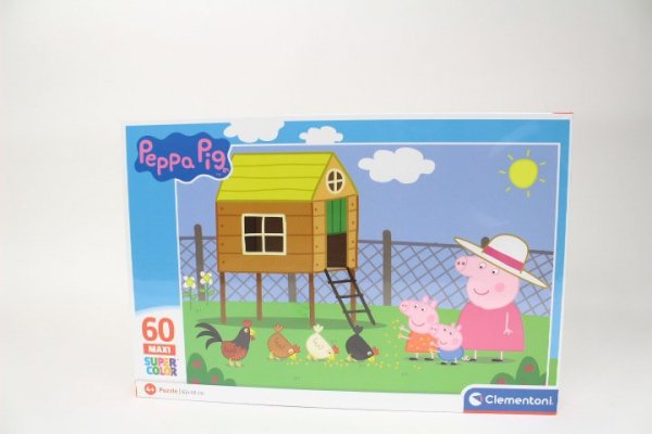 CLEMENTONI - PUZZLE CLE puzzle 60 maxi SuperKolor Świnka Peppa 26590