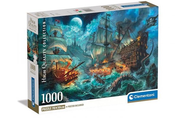 CLEMENTONI CLE puzzle 1000 Compact Pirates Battle 39777