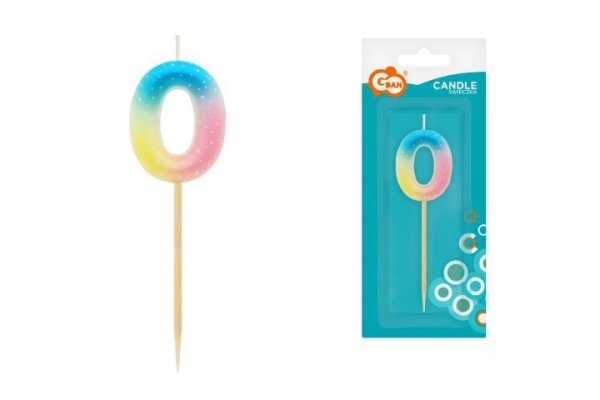 GODAN Świeczka piker Cyfra0 ombre pastel SF-POP0 73758