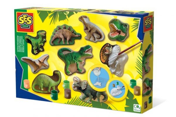 SES CREATIVE SES Odlewy gipsowe z farbami dinozaury 01403 14032
