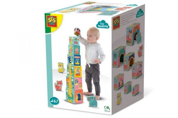 SES CREATIVE SES Wieża z klocków z figurk.zwierząt 13142 31425