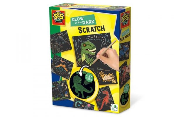SES CREATIVE SES Zdrapywanka świec.w ciem.Dino 14285 42858