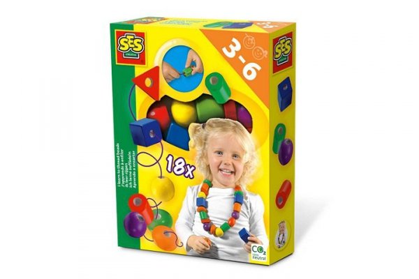 SES CREATIVE SES Nauka nawlekaniadrewnianych korali 14808 48089