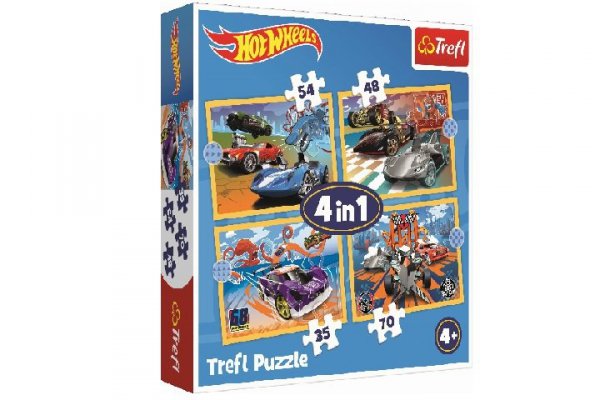 TREFL PUZZLE 4w1 Pojazdy Hot Wheels/Mattel HW 34627