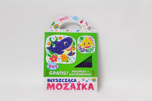RANOK-CREATIVE Błyszcząca mozaika 3w1 Kolorowe rekiny+grat.88979