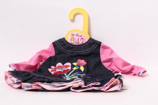 MGA MGA BABY BORN sukienka jeans z kwiatk.43cm 871010