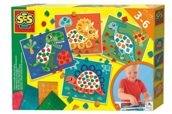 SES CREATIVE SES Uczę się tworzyć mozaiki z dinozaurów 14830