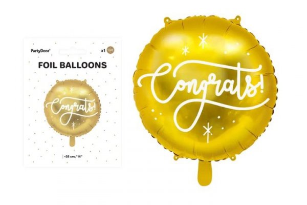 PARTYDECO Balon fol.Congrats! 45 złoty 75808