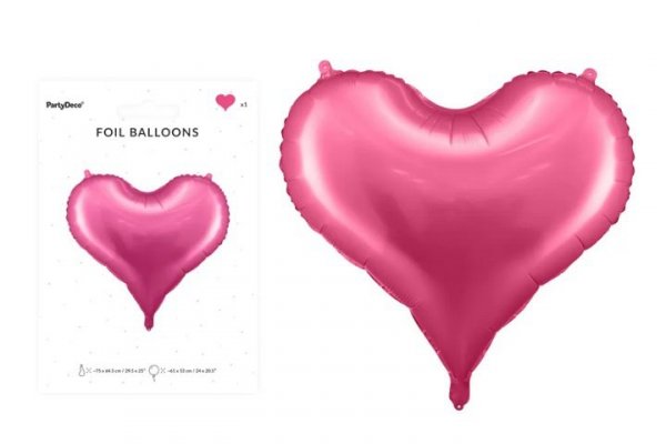 PARTYDECO Balon foliowy Serce 75x645cm róż 05501