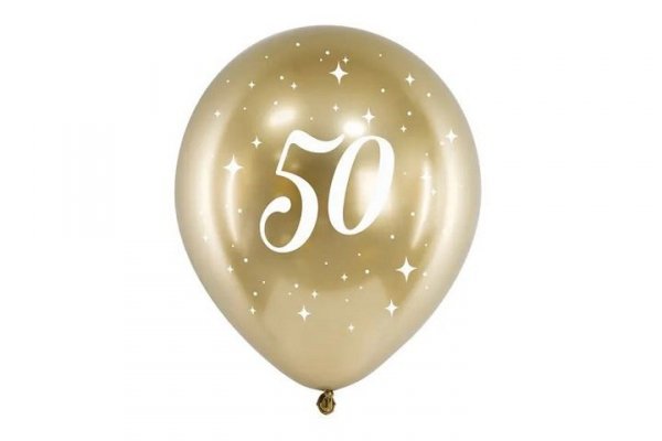 PARTYDECO Balony Glossy 30cm 50 złoty A6 68411