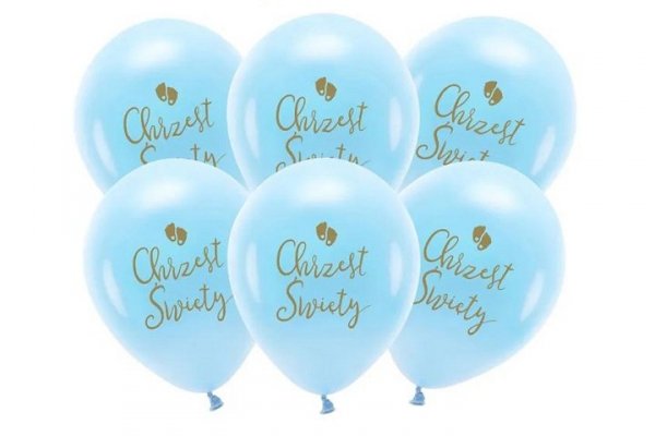 PARTYDECO Balony Eco 33cm Chrzest Świętybłękit A6 40960
