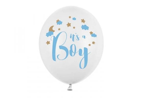 PARTYDECO Balony 30cm It_s a Boy Pastel PureWhite A6 64354