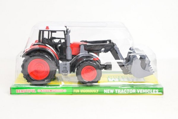 MZ-IMPORT Traktor czerwony z łyżką 666-216B 14381