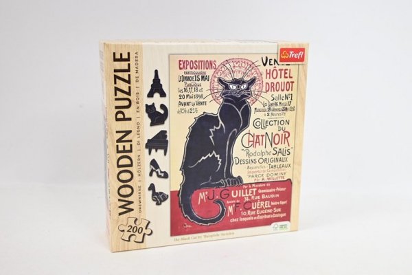 TREFL PUZZLE 200 Drewniane Czarny Kot-T.A.Steinlen 20254