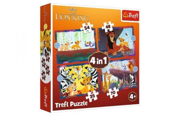 TREFL PUZZLE 4w1 Odważny Król Lew/Disney Lion King 34653