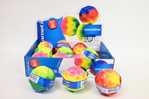 HIPO Piłka superodbijająca 7cm 3kol tęczowa 621839