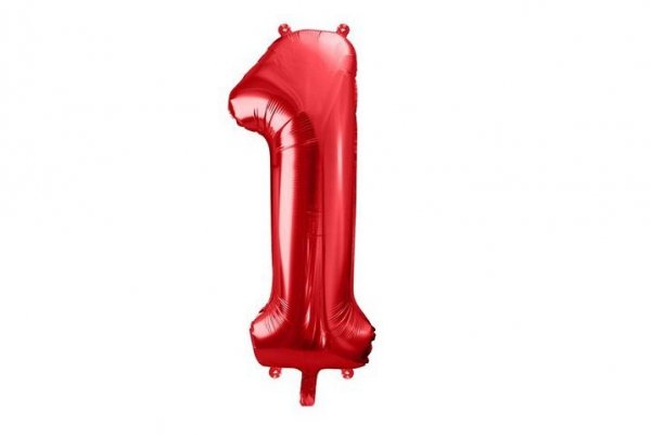 PARTYDECO Balon fol.Cyfra 1 86cm czerwony 68749