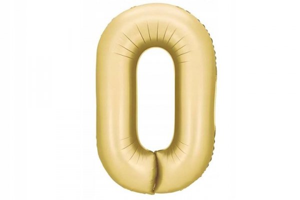 PARTYDECO Balon fol.Cyfra 0 86cm złoty mat 82892