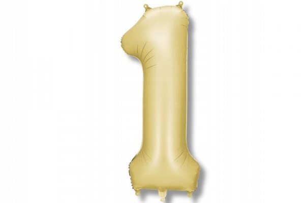 PARTYDECO Balon fol.Cyfra 1 86cm złoty mat  82809