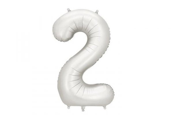 PARTYDECO Balon fol.Cyfra 2 86cm srebrny mat 82717