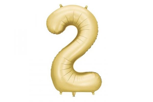 PARTYDECO Balon fol.Cyfra 2 86cm złoty mat 82816
