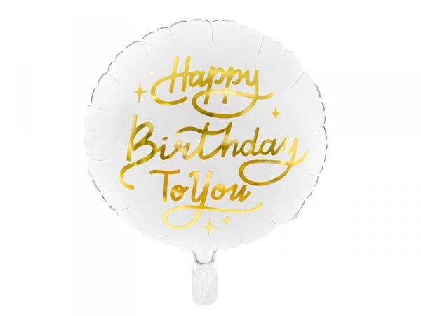 PARTYDECO Balon fol.HappyBirthday To You 35cm biały 65984